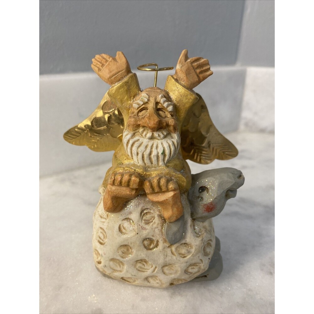 David Frykman Figurine Angel Sitting on Sheep 1996 All That Glitters